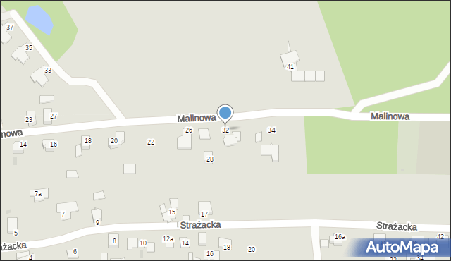 Mikołów, Malinowa, 32, mapa Mikołów