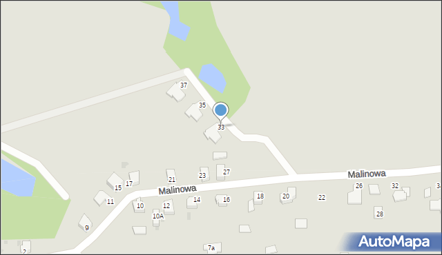 Mikołów, Malinowa, 33, mapa Mikołów