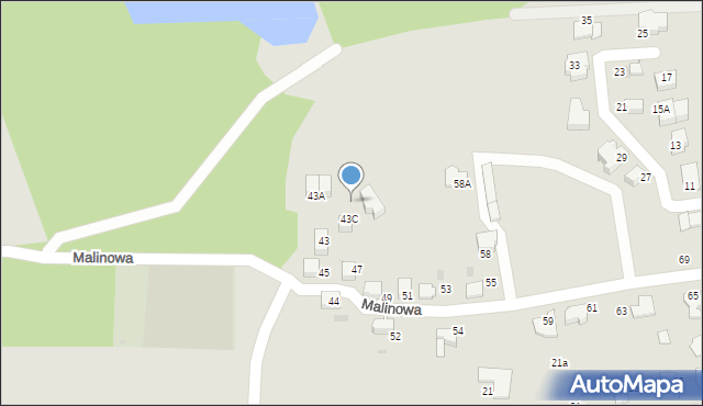 Mikołów, Malinowa, 43d, mapa Mikołów