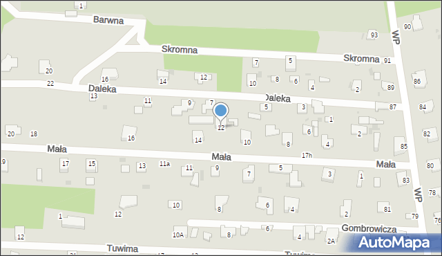 Milanówek, Mała, 12, mapa Milanówek