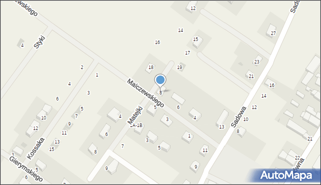 Miłoszyce, Malczewskiego Jacka, 8, mapa Miłoszyce