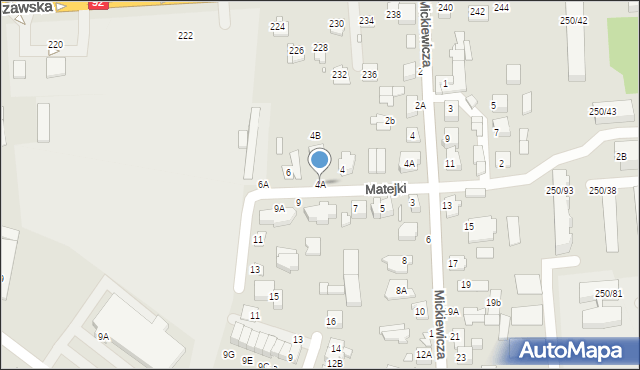 Mińsk Mazowiecki, Matejki Jana, 4A, mapa Mińsk Mazowiecki