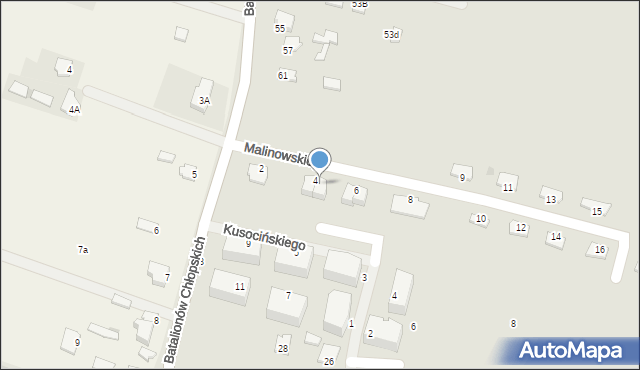 Mława, Malinowskiego Bronisława, 4a, mapa Mława
