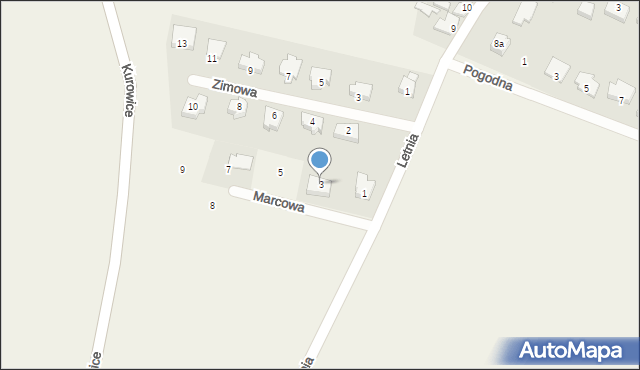 Modła, Marcowa, 3, mapa Modła