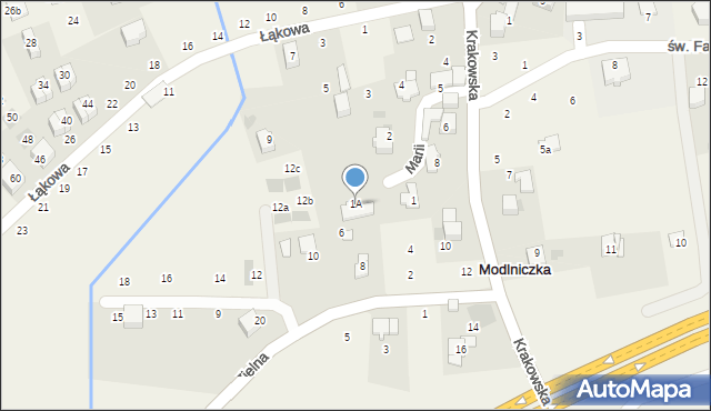 Modlniczka, Marii, 1A, mapa Modlniczka