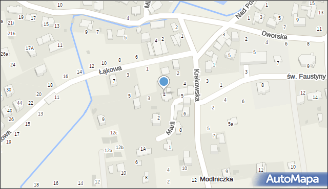 Modlniczka, Marii, 4, mapa Modlniczka