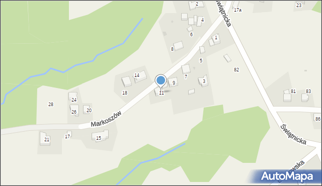 Mogilany, Markoszów, 11, mapa Mogilany