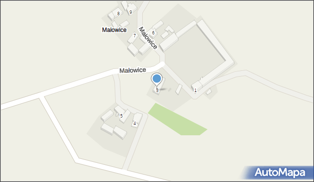 Mokra, Małowice, 3, mapa Mokra