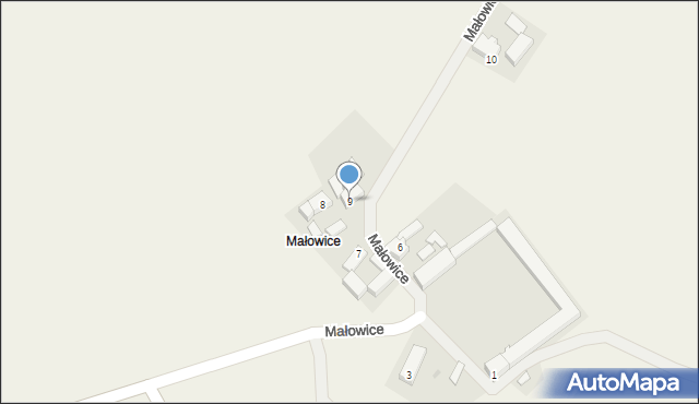 Mokra, Małowice, 9, mapa Mokra