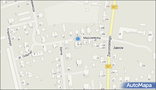 Morąg, Mazowiecka, 5, mapa Morąg