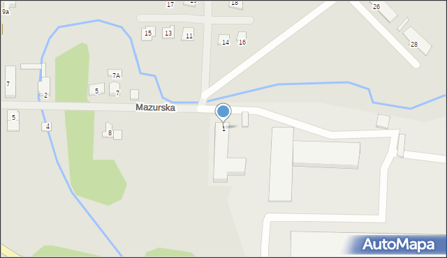 Morąg, Mazurska, 1, mapa Morąg