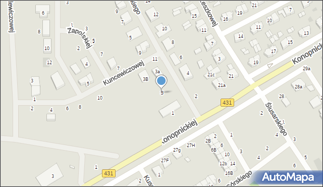 Mosina, Makuszyńskiego Kornela, 3, mapa Mosina