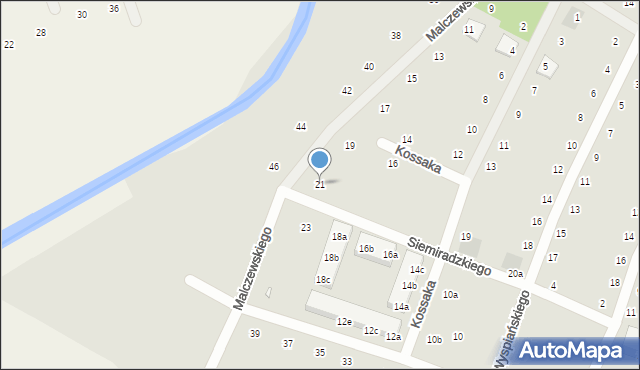 Mosina, Malczewskiego Jacka, 21, mapa Mosina