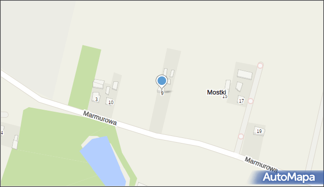 Mostki, Marmurowa, 9, mapa Mostki