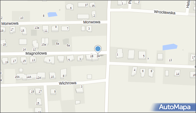 Mosty, Magnoliowa, 1A, mapa Mosty