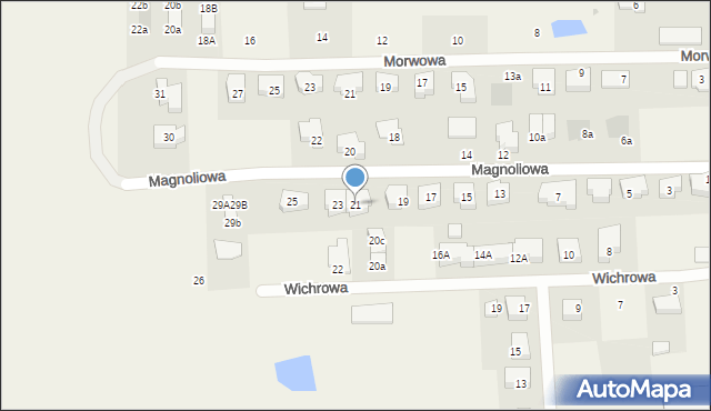 Mosty, Magnoliowa, 21, mapa Mosty
