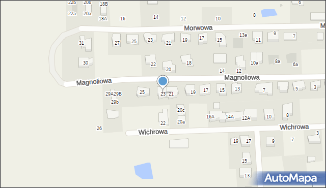 Mosty, Magnoliowa, 23, mapa Mosty