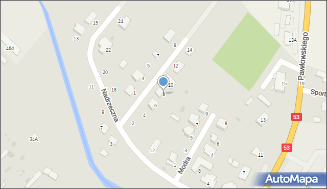 Myszyniec, Mazurska, 8, mapa Myszyniec