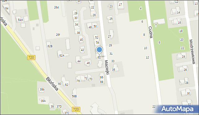 Nadarzyn, Maciejki, 62, mapa Nadarzyn