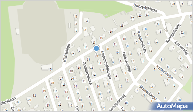 Namysłów, Makuszyńskiego Kornela, 13, mapa Namysłów