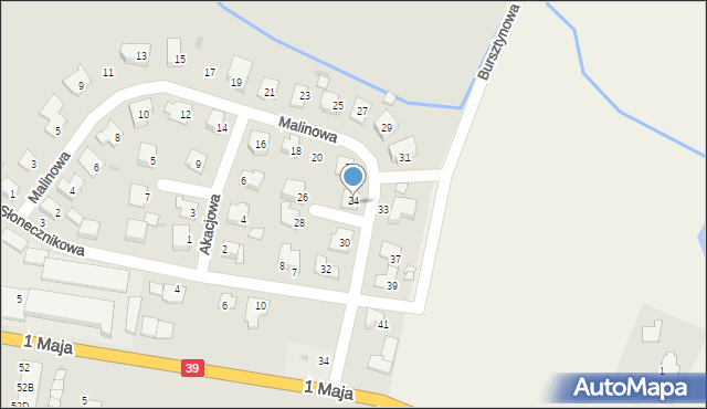 Namysłów, Malinowa, 24, mapa Namysłów