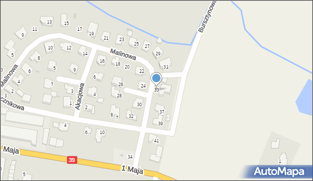 Namysłów, Malinowa, 33, mapa Namysłów