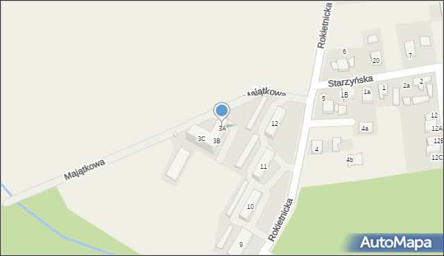 Napachanie, Majątkowa, 3A, mapa Napachanie