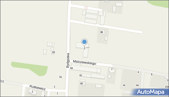 Niemcz, Malczewskiego Jacka, 1, mapa Niemcz