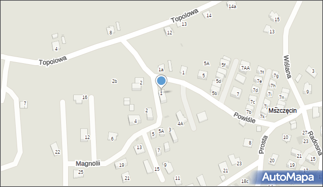 Niepołomice, Magnolii, 1, mapa Niepołomice