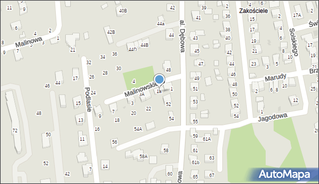 Niepołomice, Malinowskiego Mieczysława, mjr., 1a, mapa Niepołomice