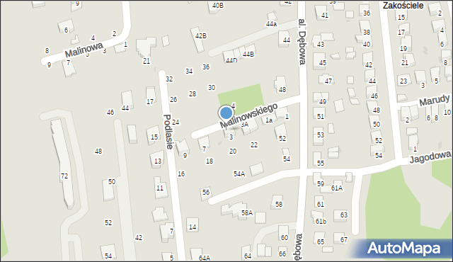 Niepołomice, Malinowskiego Mieczysława, mjr., 5, mapa Niepołomice