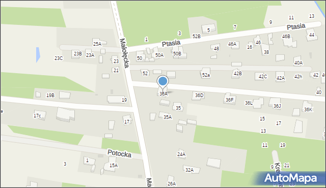 Nieporęt, Małołęcka, 36A, mapa Nieporęt