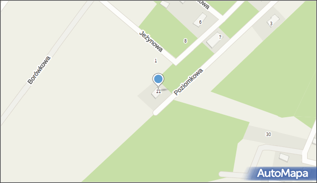 Niewodnica Kościelna, Malinowa, 11, mapa Niewodnica Kościelna