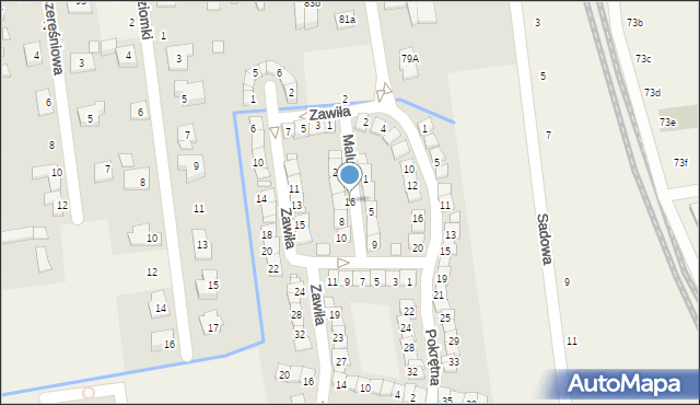 Nowa Iwiczna, Malutka, 16, mapa Nowa Iwiczna