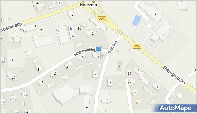 Nowa Karczma, Majkowskiego Aleksandra, dr., 1, mapa Nowa Karczma