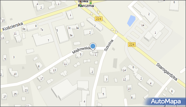 Nowa Karczma, Majkowskiego Aleksandra, dr., 3, mapa Nowa Karczma