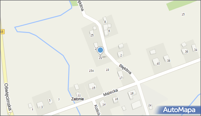 Nowa Wieś, Malecka, 21, mapa Nowa Wieś