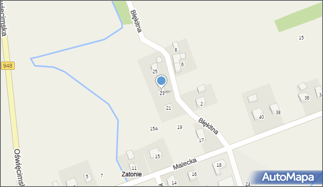 Nowa Wieś, Malecka, 23, mapa Nowa Wieś
