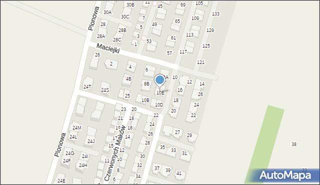 Nowa Wola, Maciejki, 10E, mapa Nowa Wola