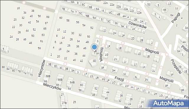 Nowa Wola, Magnolii, 3C, mapa Nowa Wola