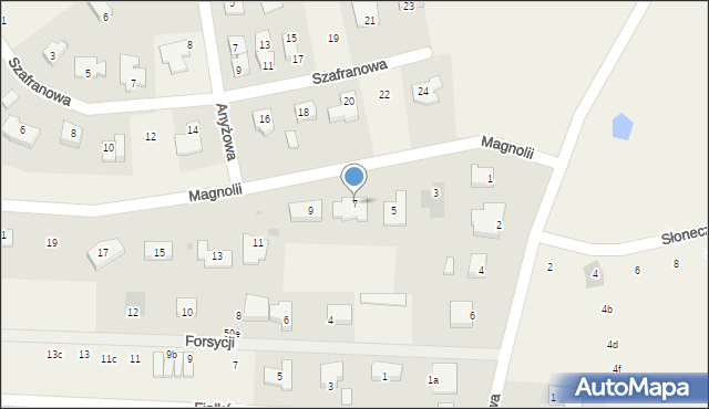 Nowe Bielice, Magnolii, 7, mapa Nowe Bielice