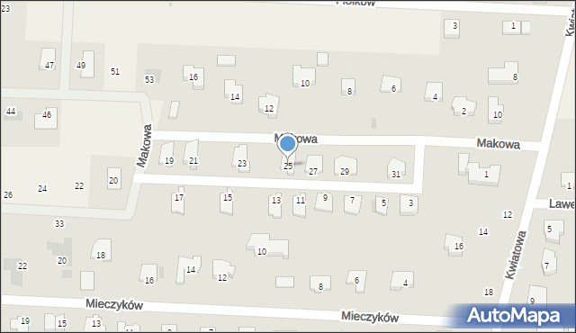 Nowe Bielice, Makowa, 25, mapa Nowe Bielice