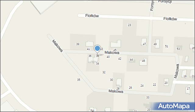 Nowe Bielice, Makowa, 38, mapa Nowe Bielice