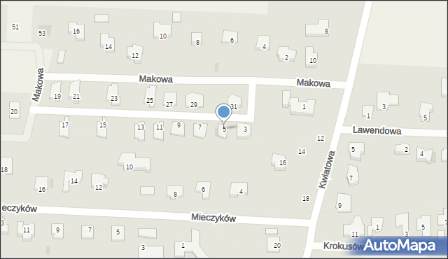 Nowe Bielice, Makowa, 5, mapa Nowe Bielice