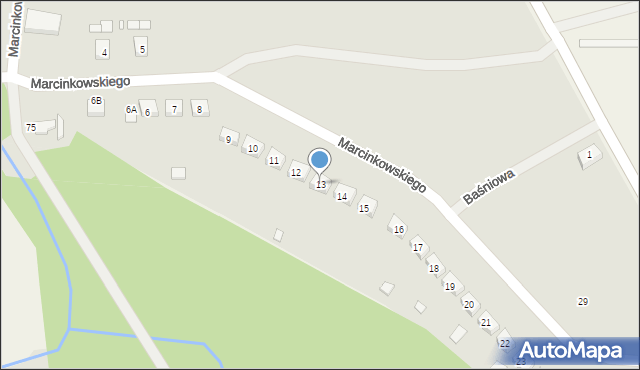 Nowe Miasteczko, Marcinkowskiego, 13, mapa Nowe Miasteczko