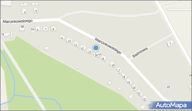Nowe Miasteczko, Marcinkowskiego, 14, mapa Nowe Miasteczko