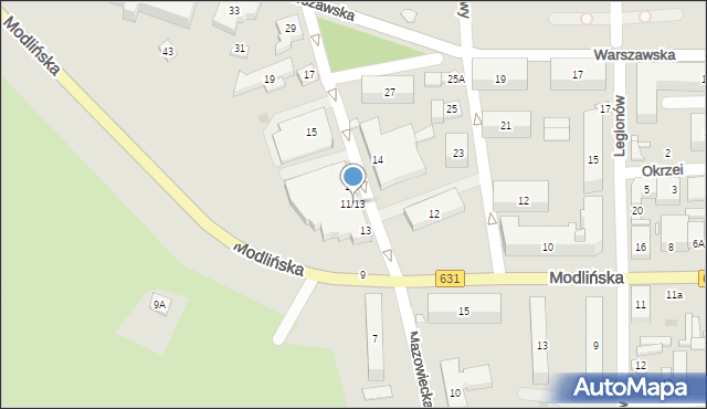 Nowy Dwór Mazowiecki, Mazowiecka, 11/13, mapa Nowy Dwór Mazowiecki
