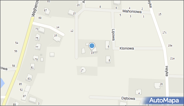 Nowy Dwór Wejherowski, Mahoniowa, 13, mapa Nowy Dwór Wejherowski