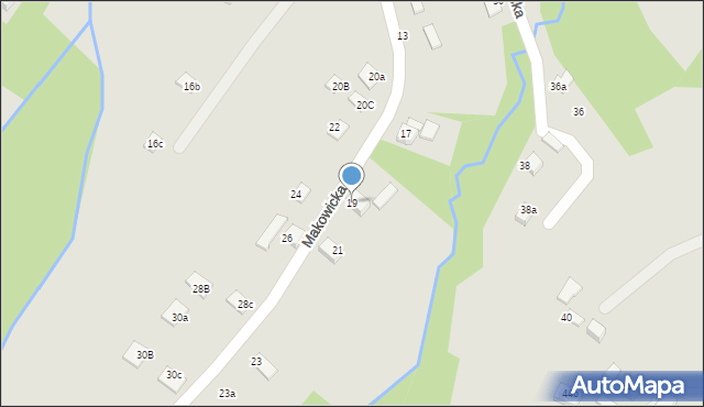 Nowy Sącz, Makowicka, 19, mapa Nowego Sącza