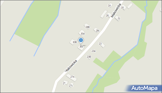 Nowy Sącz, Makowicka, 30c, mapa Nowego Sącza